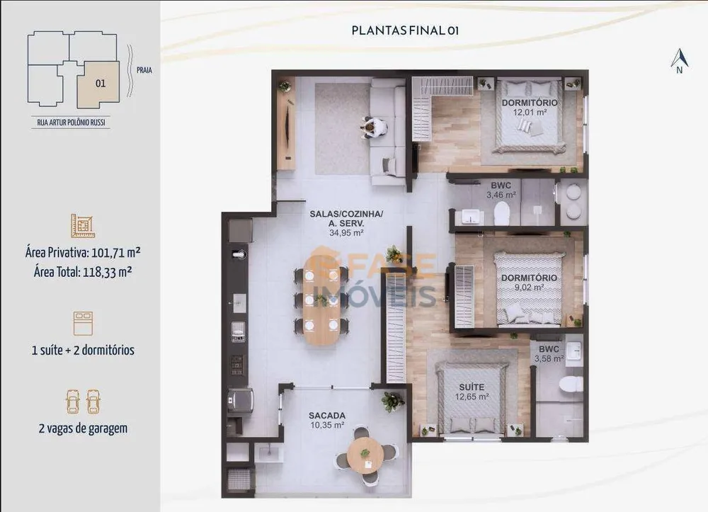 Apartamento, 3 quartos, 101 m² - Foto 5