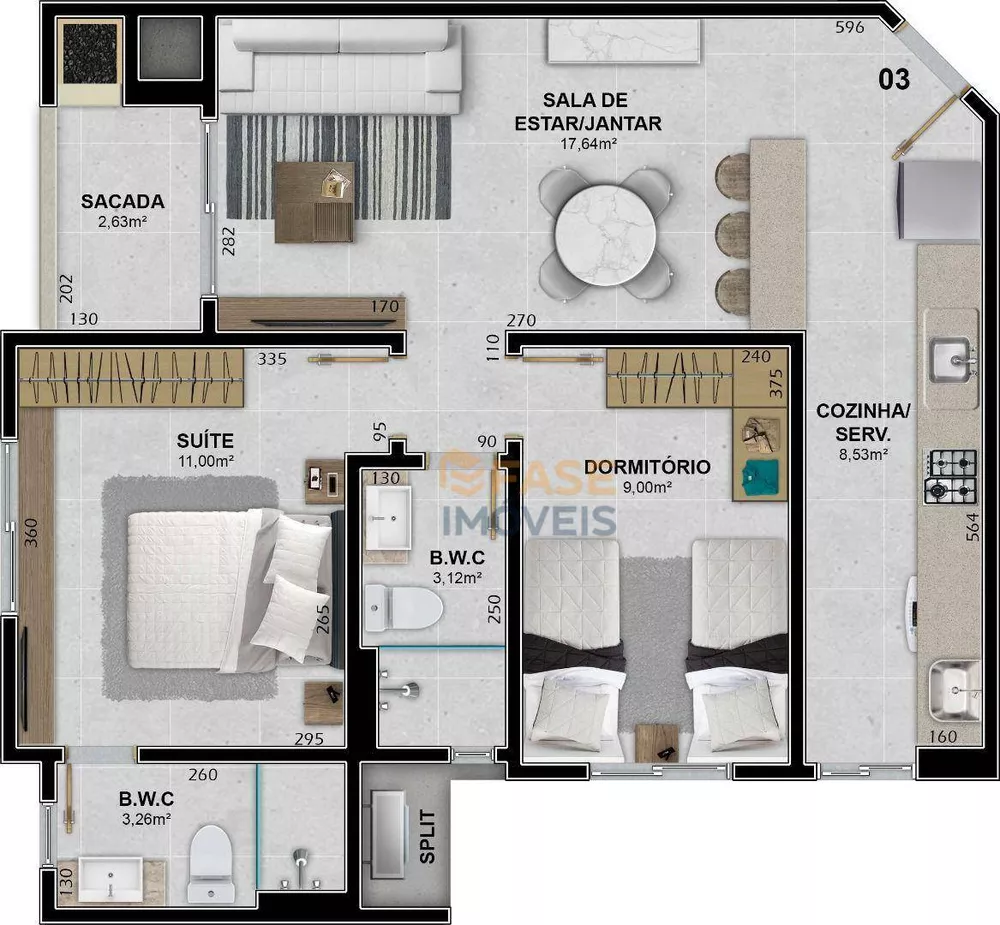 Apartamento, 2 quartos, 56 m² - Foto 2