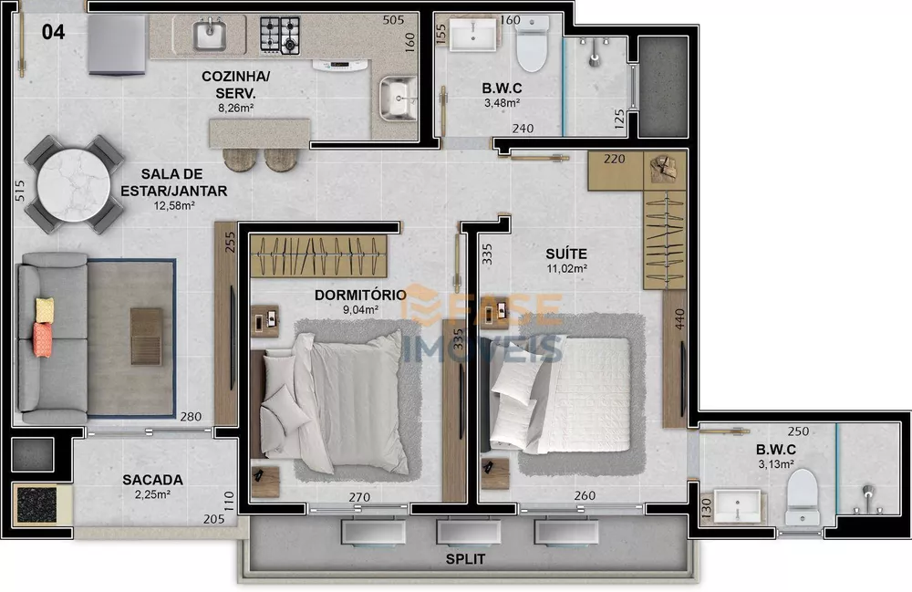 Apartamento, 2 quartos, 56 m² - Foto 3