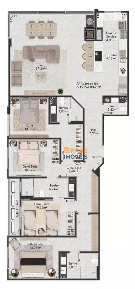 Apartamento, 4 quartos, 155 m² - Foto 6