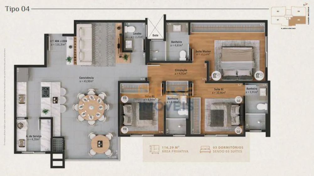 Apartamento, 3 quartos, 104 m² - Foto 11