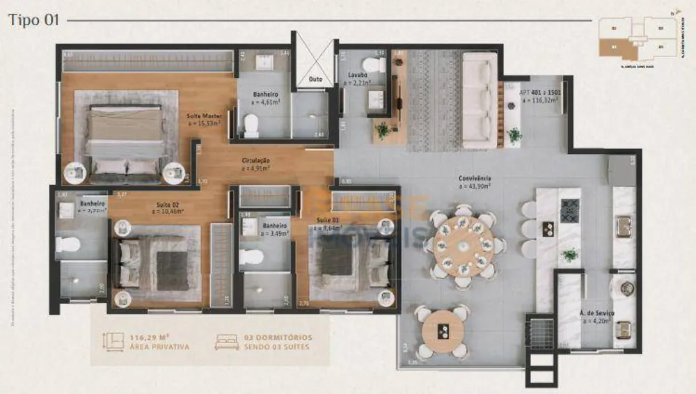 Apartamento, 3 quartos, 104 m² - Foto 12