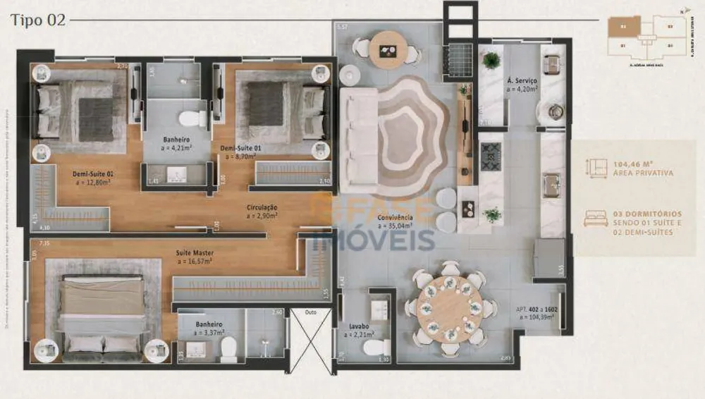 Apartamento, 3 quartos, 104 m² - Foto 9