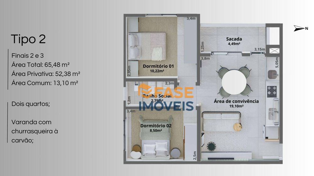 Apartamento à venda com 2 quartos, 58m² - Foto 7