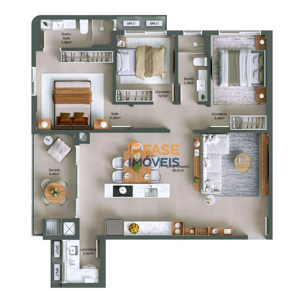 Apartamento, 3 quartos, 100 m² - Foto 1