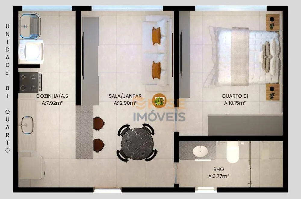 Apartamento, 1 quarto, 39 m² - Foto 3