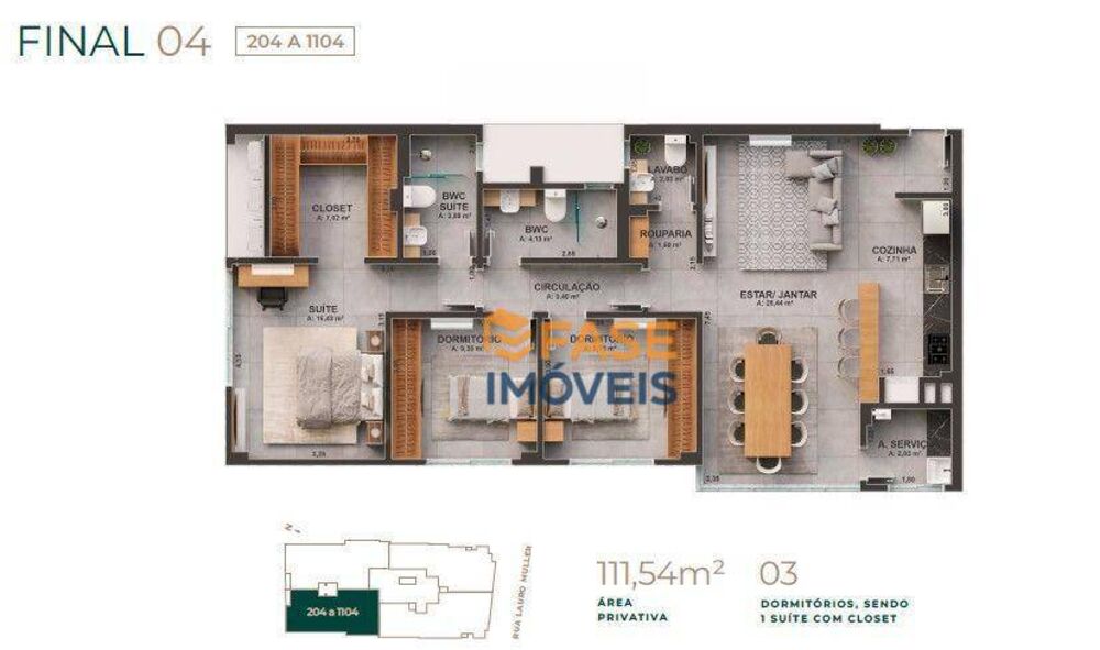 Apartamento à venda com 3 quartos, 121m² - Foto 12