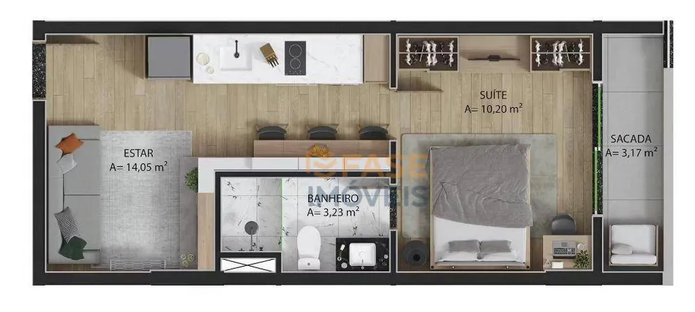 Apartamento, 1 quarto, 41 m² - Foto 1