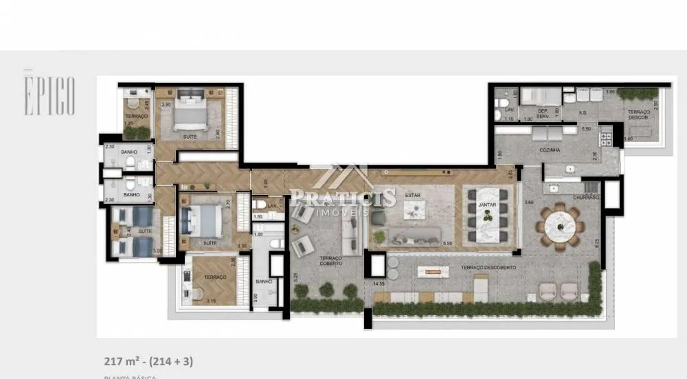 Cobertura, 3 quartos, 217 m² - Foto 8