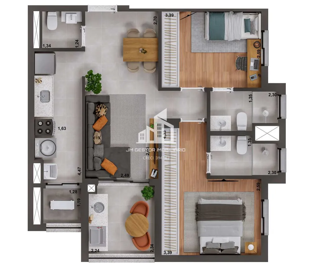 Apartamento, 2 quartos, 69 m² - Foto 5