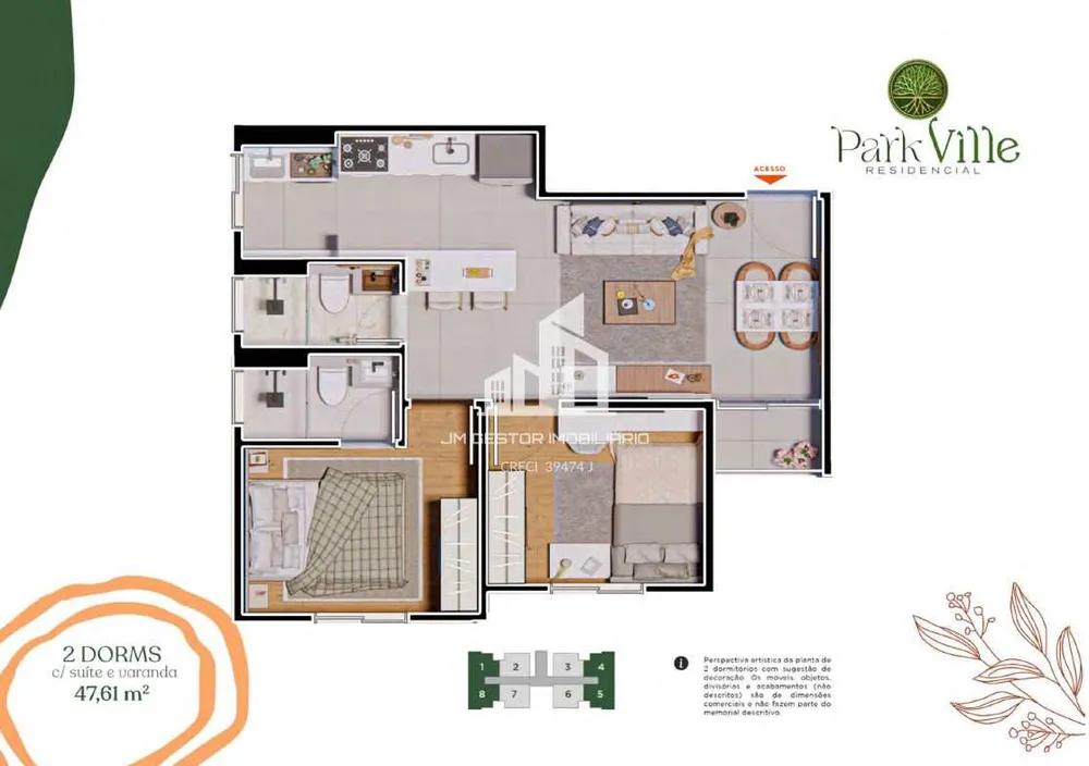 Apartamento, 2 quartos, 47 m² - Foto 3