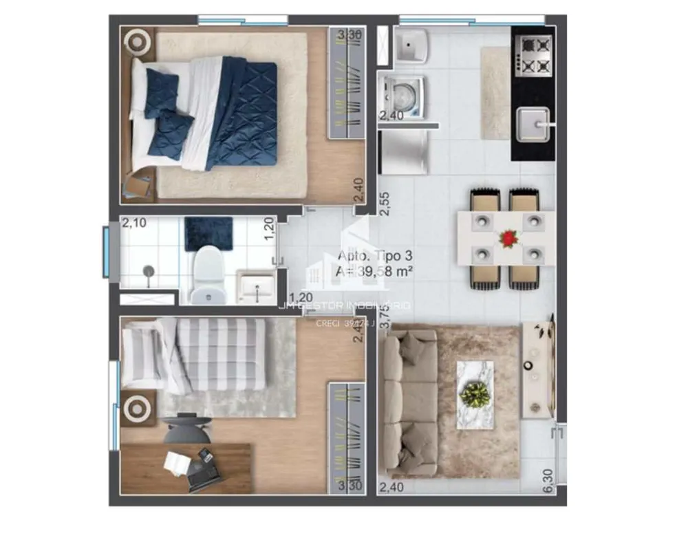 Apartamento, 2 quartos, 40 m² - Foto 4
