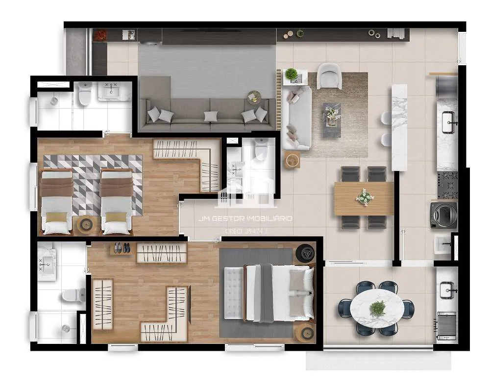 Apartamento, 3 quartos, 101 m² - Foto 2