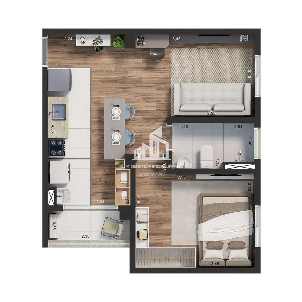 Apartamento, 2 quartos, 54 m² - Foto 6