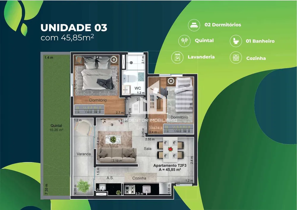 Apartamento, 2 quartos, 45 m² - Foto 5