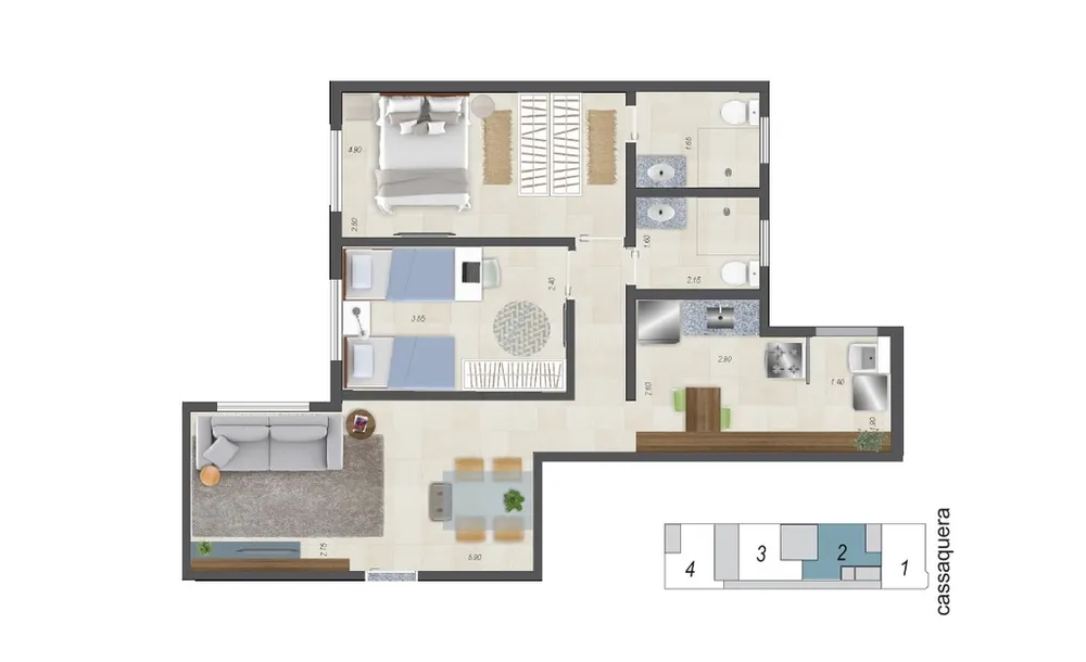 Apartamento, 2 quartos, 91 m² - Foto 4