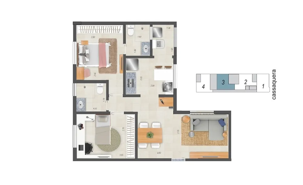 Apartamento, 2 quartos, 91 m² - Foto 3