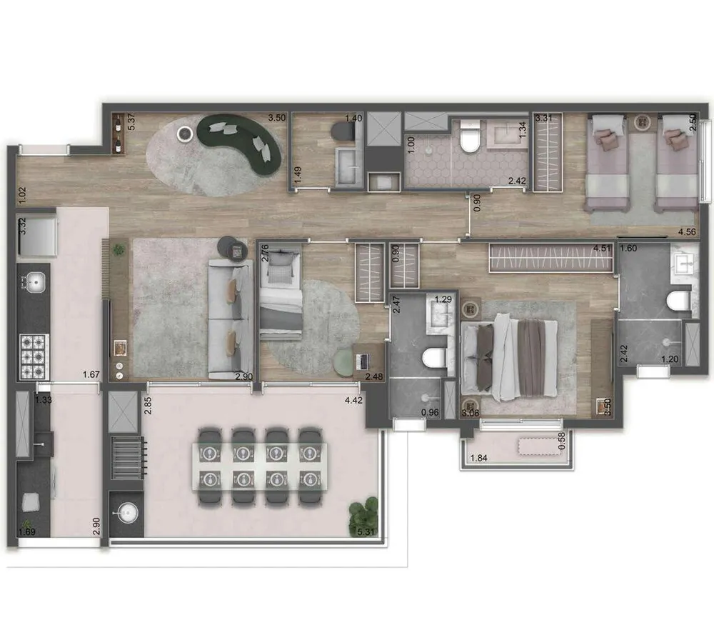 Apartamento, 3 quartos, 111 m² - Foto 4