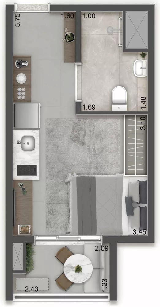Apartamento, 1 quarto, 25 m² - Foto 5