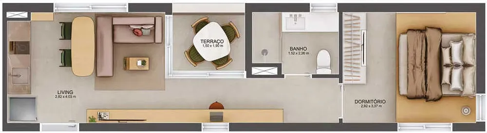 Apartamento, 1 quarto, 37 m² - Foto 4
