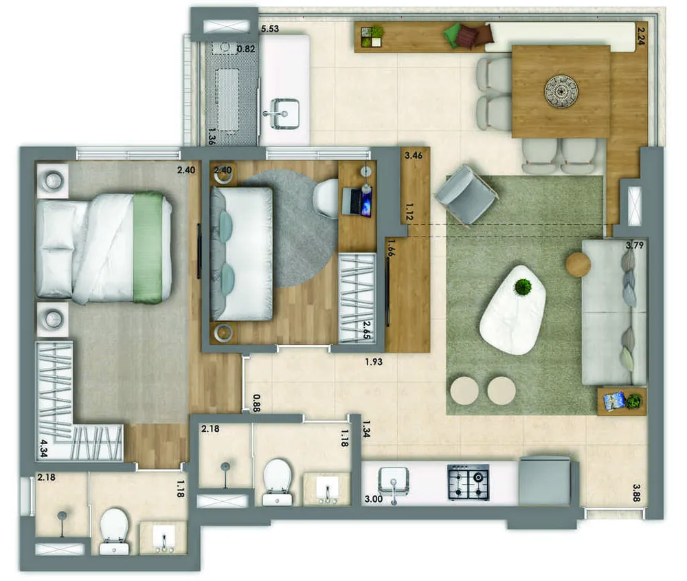 Apartamento, 1 quarto, 37 m² - Foto 8