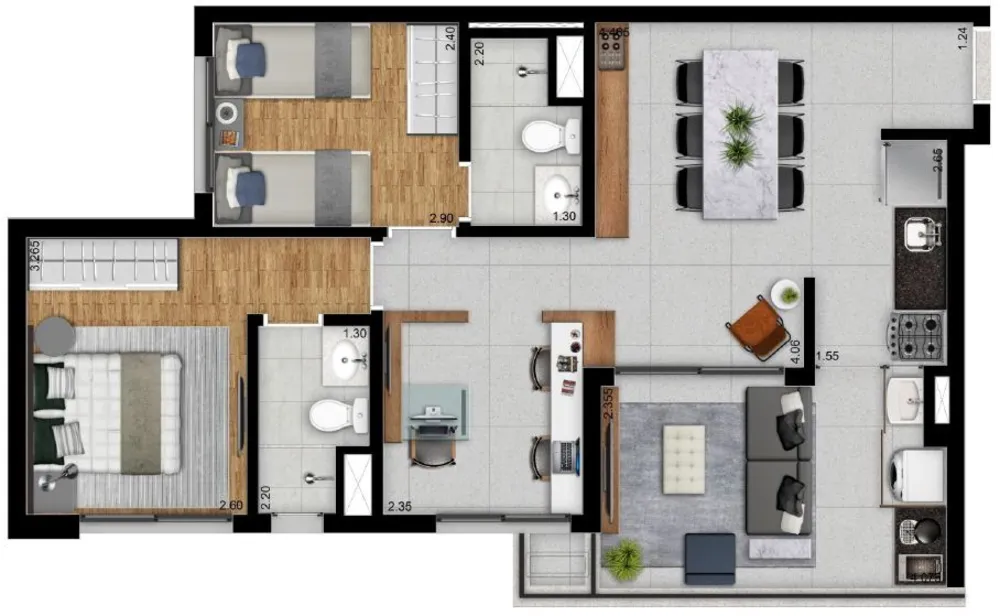 Apartamento, 3 quartos, 68 m² - Foto 8