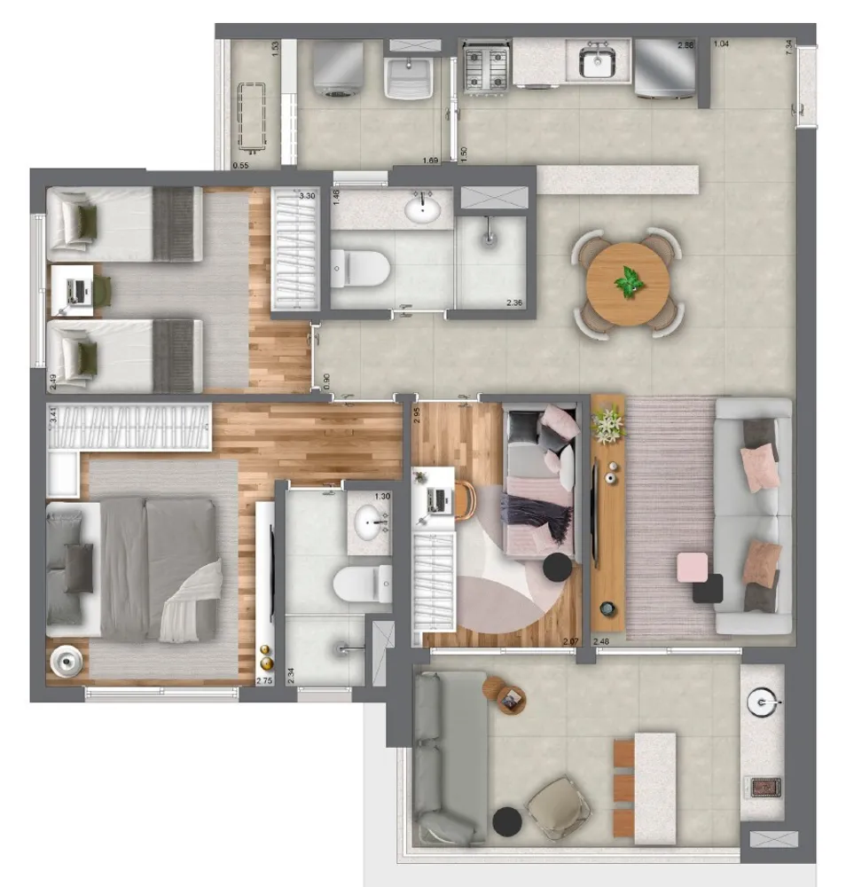 Apartamento, 3 quartos, 88 m² - Foto 4