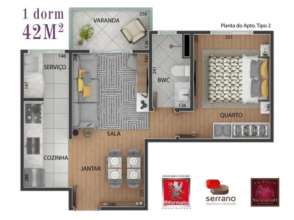 Apartamento, 1 quarto, 42 m² - Foto 3