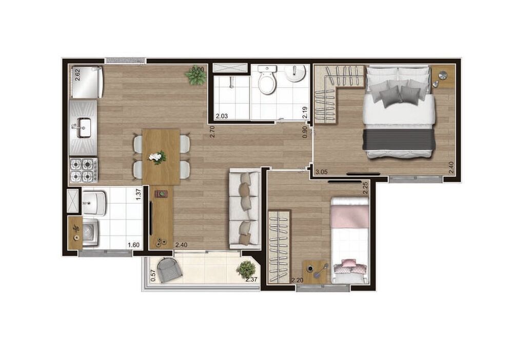 Apartamento, 2 quartos, 41 m² - Foto 3