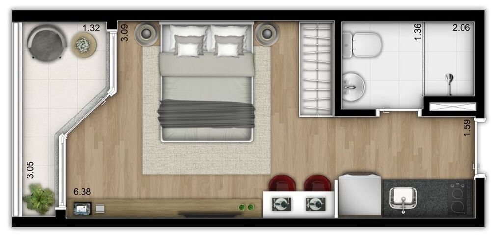 Apartamento, 1 quarto, 24 m² - Foto 4