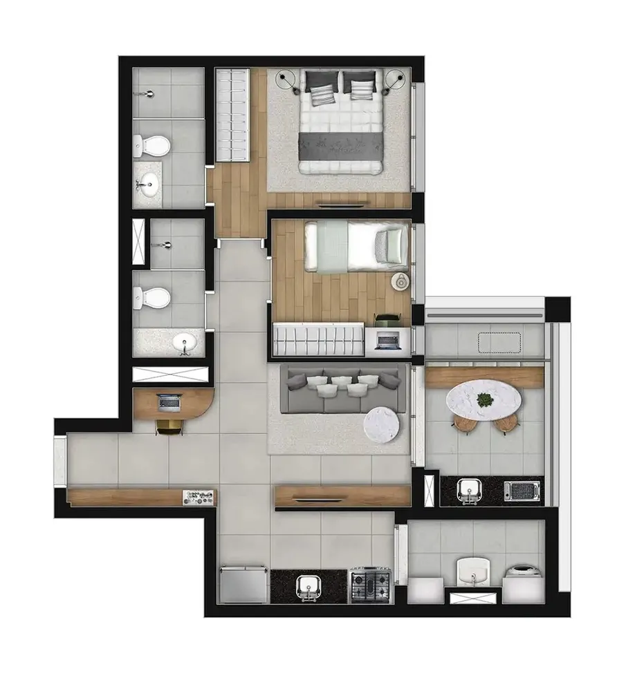 Apartamento, 2 quartos, 61 m² - Foto 6