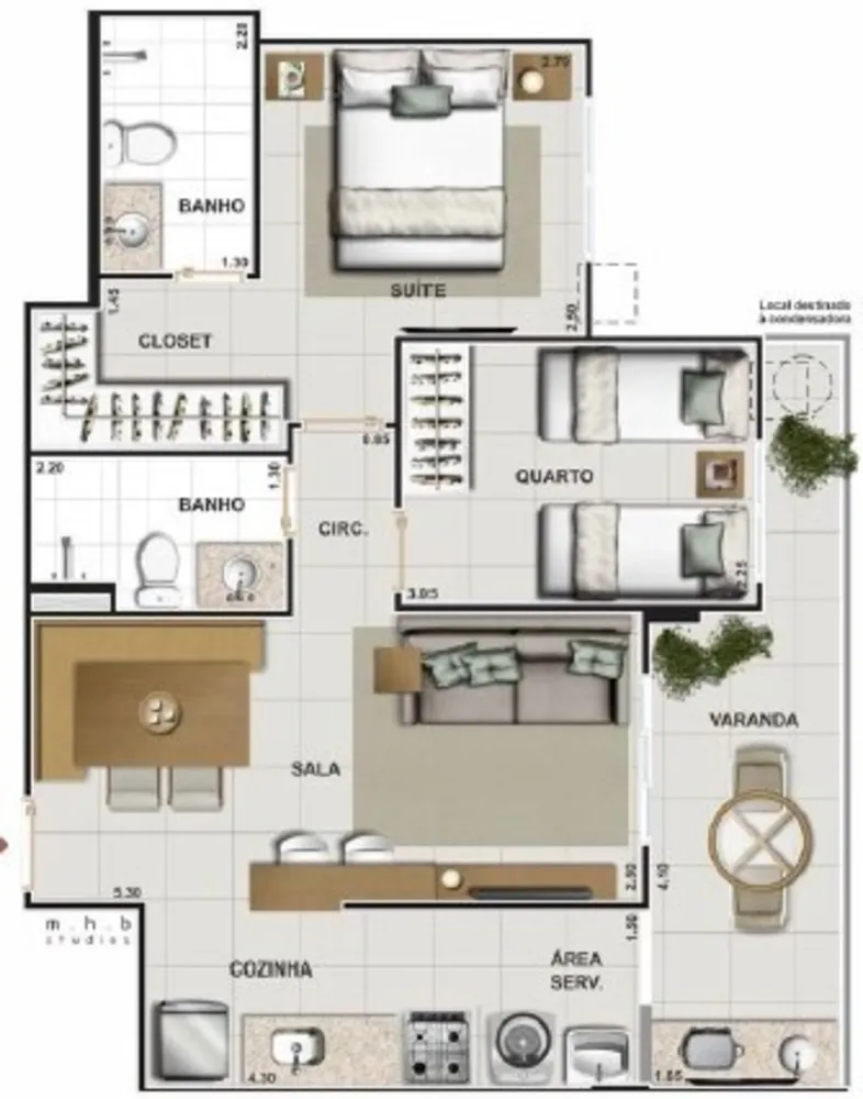Cobertura, 2 quartos, 129 m² - Foto 20
