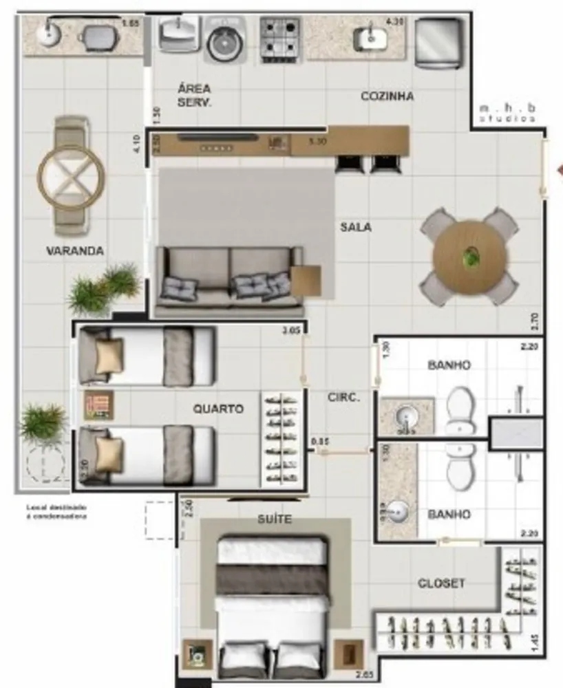 Cobertura, 2 quartos, 129 m² - Foto 19
