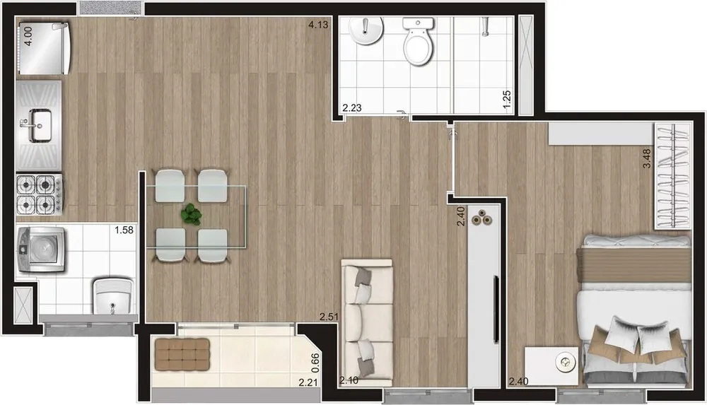 Apartamento, 2 quartos, 43 m² - Foto 1