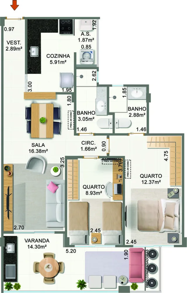 Apartamento, 1 quarto, 52 m² - Foto 11