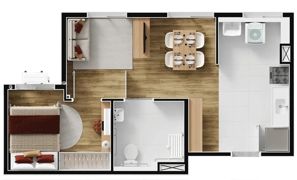 Apartamento, 2 quartos, 35 m² - Foto 6