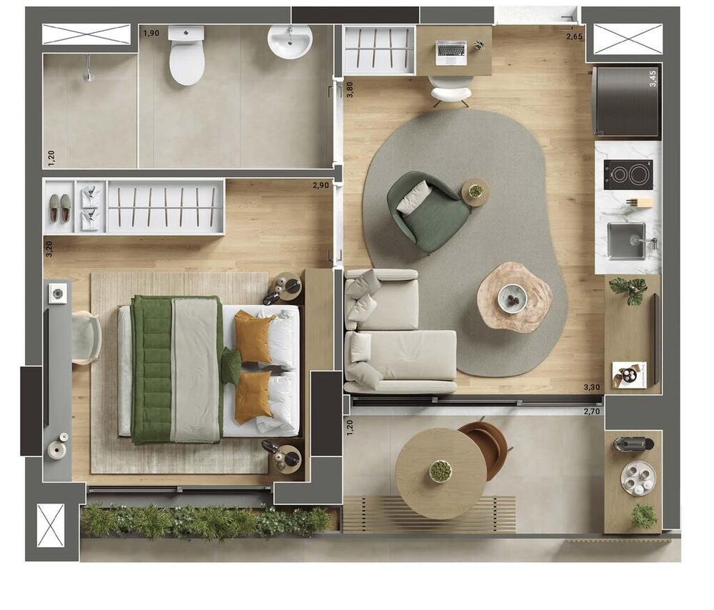 Apartamento, 1 quarto, 36 m² - Foto 3