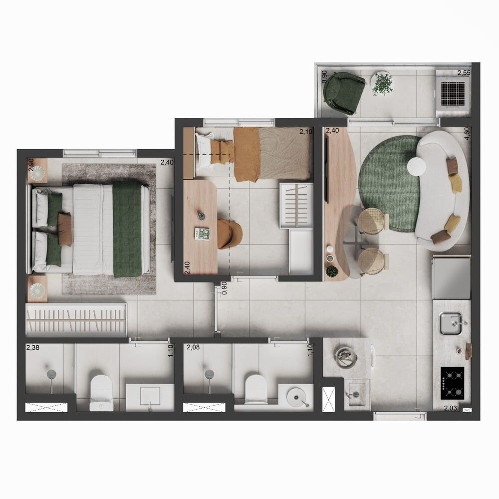 Apartamento, 2 quartos, 34 m² - Foto 11