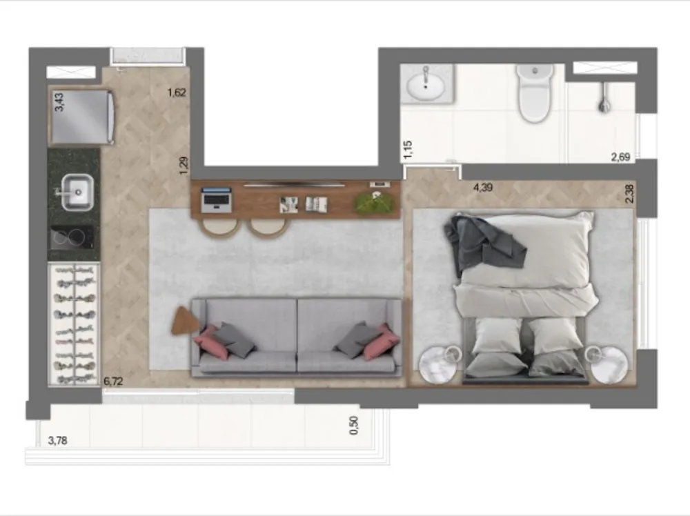 Apartamento, 1 quarto, 18 m² - Foto 7