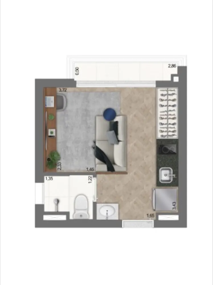 Apartamento, 1 quarto, 18 m² - Foto 8