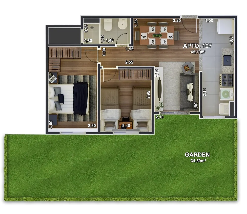 Apartamento, 2 quartos, 44 m² - Foto 42