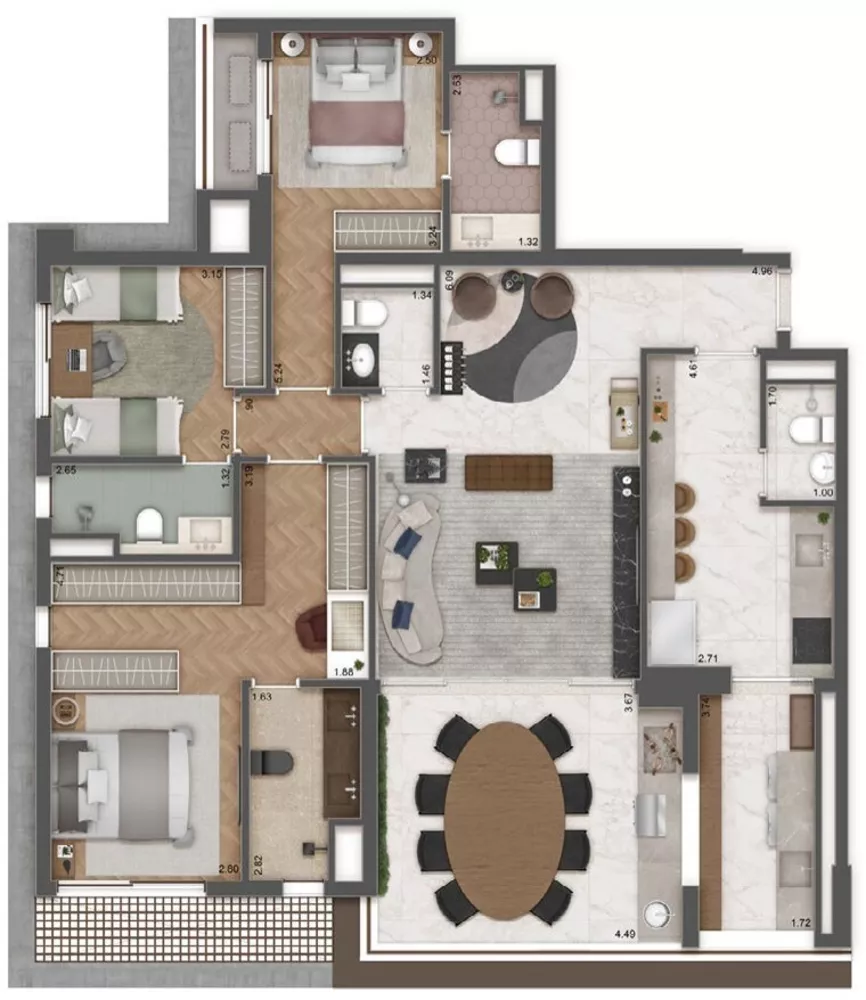 Apartamento, 3 quartos, 132 m² - Foto 3