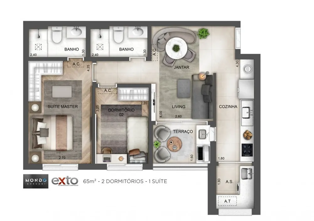 Apartamento, 2 quartos, 65 m² - Foto 10