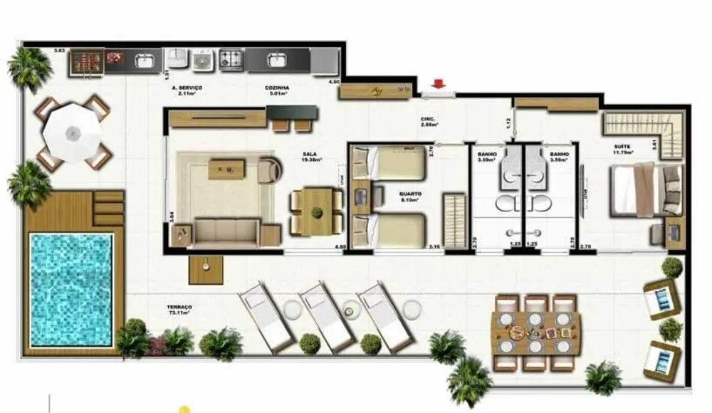 Cobertura, 2 quartos, 136 m² - Foto 11