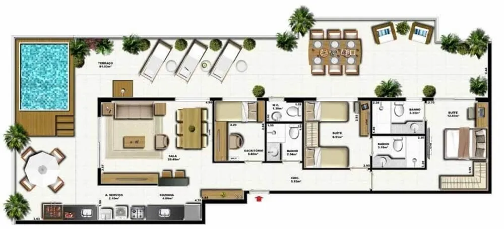 Cobertura, 2 quartos, 136 m² - Foto 10
