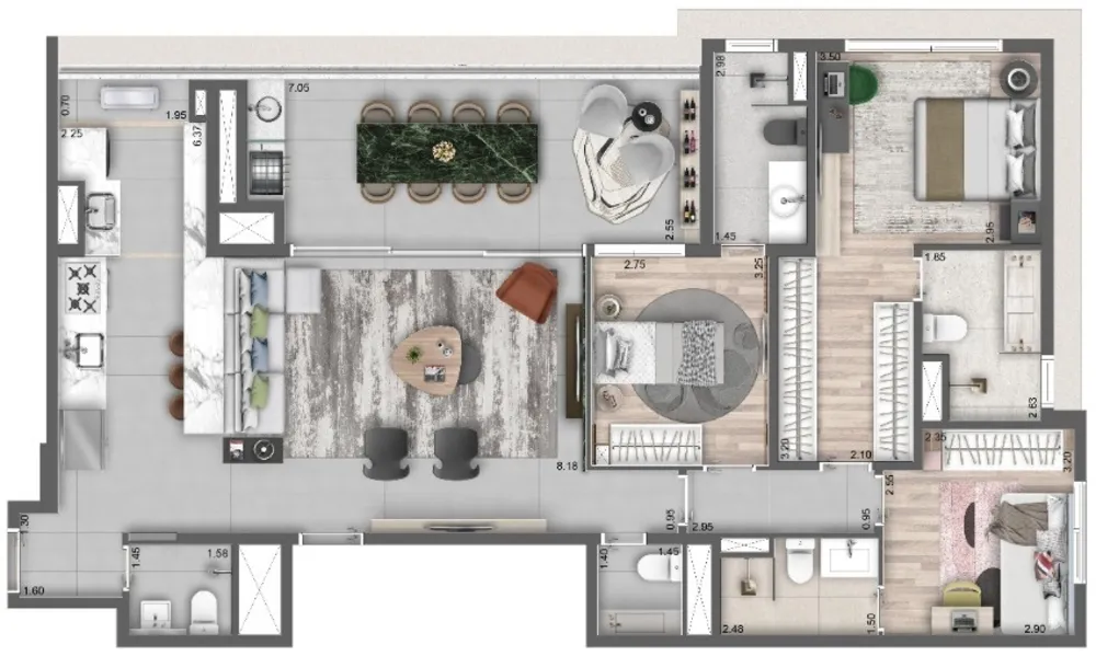 Apartamento, 3 quartos, 139 m² - Foto 1