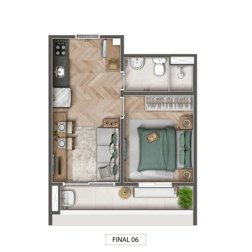 Apartamento, 1 quarto, 33 m² - Foto 7