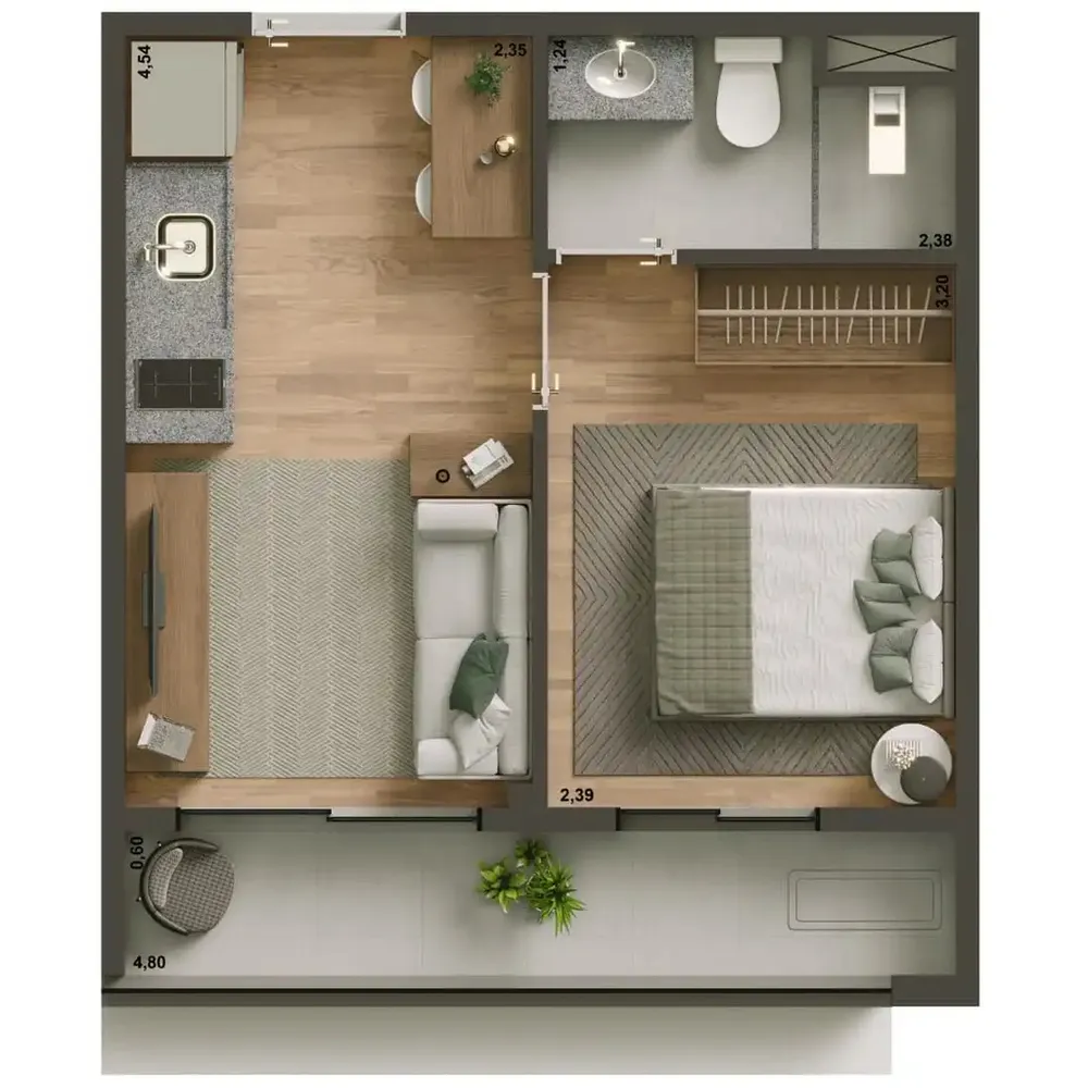 Apartamento, 1 quarto, 28 m² - Foto 8
