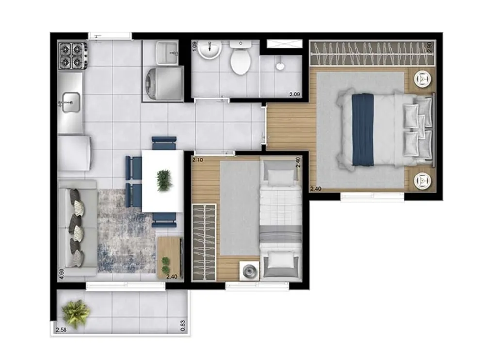 Apartamento, 2 quartos, 34 m² - Foto 8