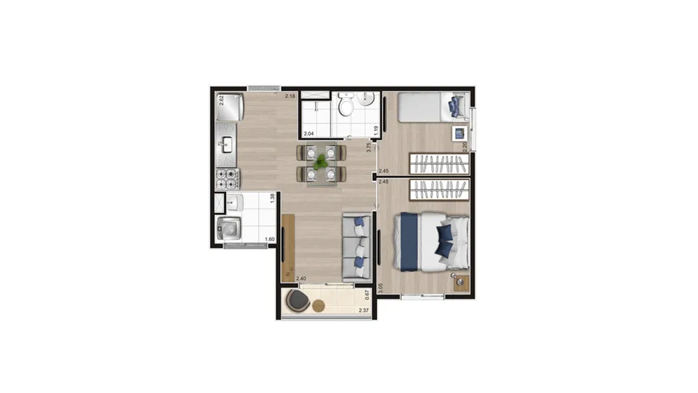 Apartamento, 2 quartos, 37 m² - Foto 6